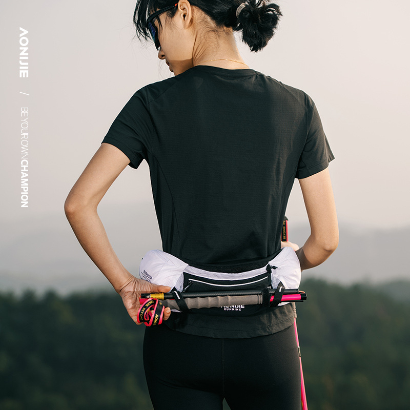 Race Bib - AONIJIE กระเป๋าคาดเอวสำหรับวิ่งผู้ชายผู้หญิงพร้อมขวดน้ำนุ่ม 500 มล. เดินจ๊อกกิ้งกระเป๋าคาดเอวไฮเดรชั่นมาราธอน W8138