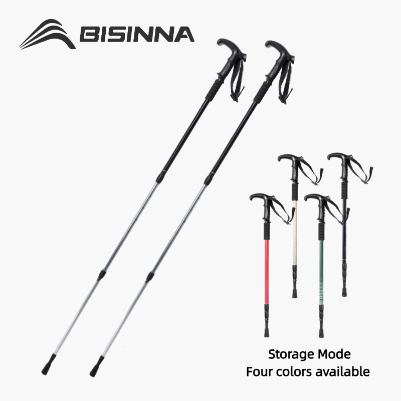 Trekking Pole Carbon - BISINNA ไม้เท้าแบบมีด้ามจับรูปตัว T 2 ชิ้น อลูมิเนียมอัลลอยด์